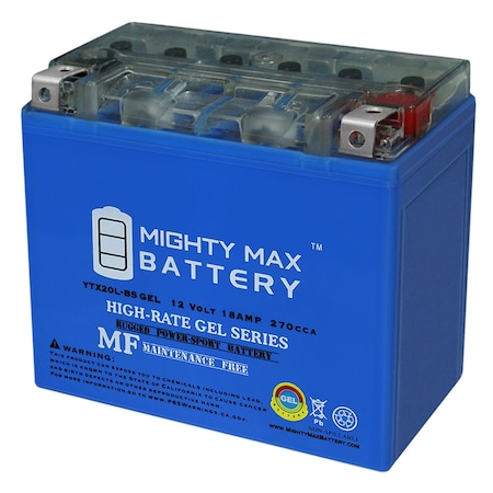 YTX20L-BS GEL Replacement Battery For Yuasa YUAM62RBH